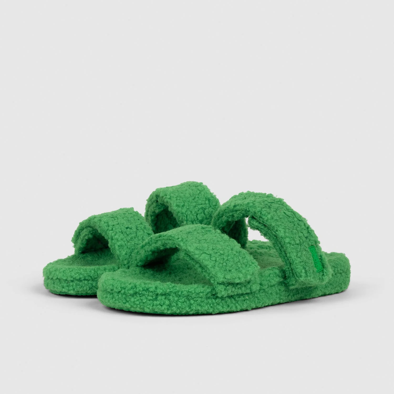 Green Two Strap Sherpa Slide - Image 3