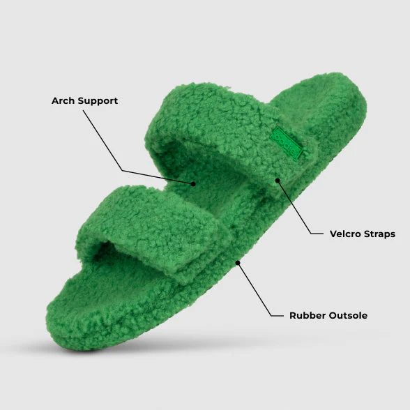 Pink Two Strap Sherpa Slide - Image 6
