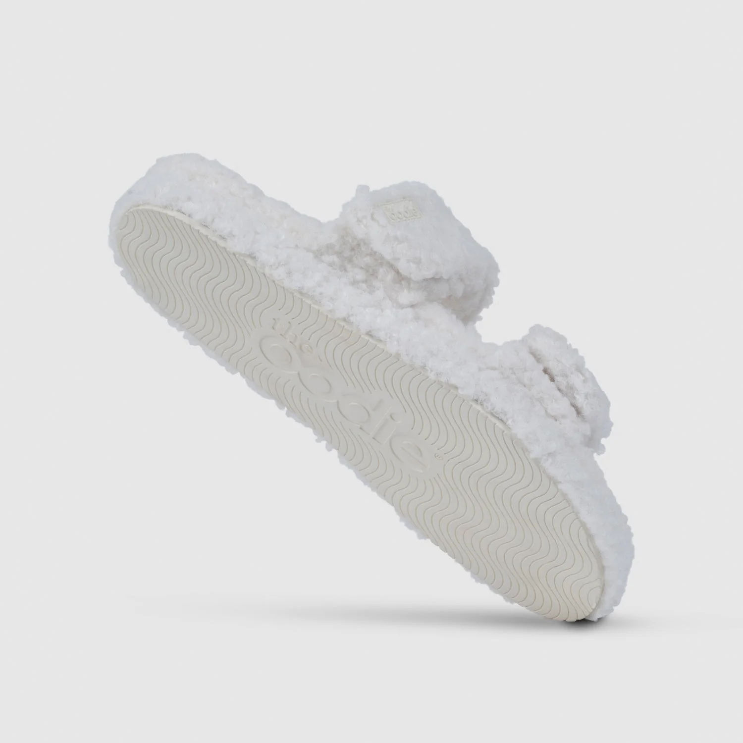 White Two Strap Sherpa Slide - Image 4
